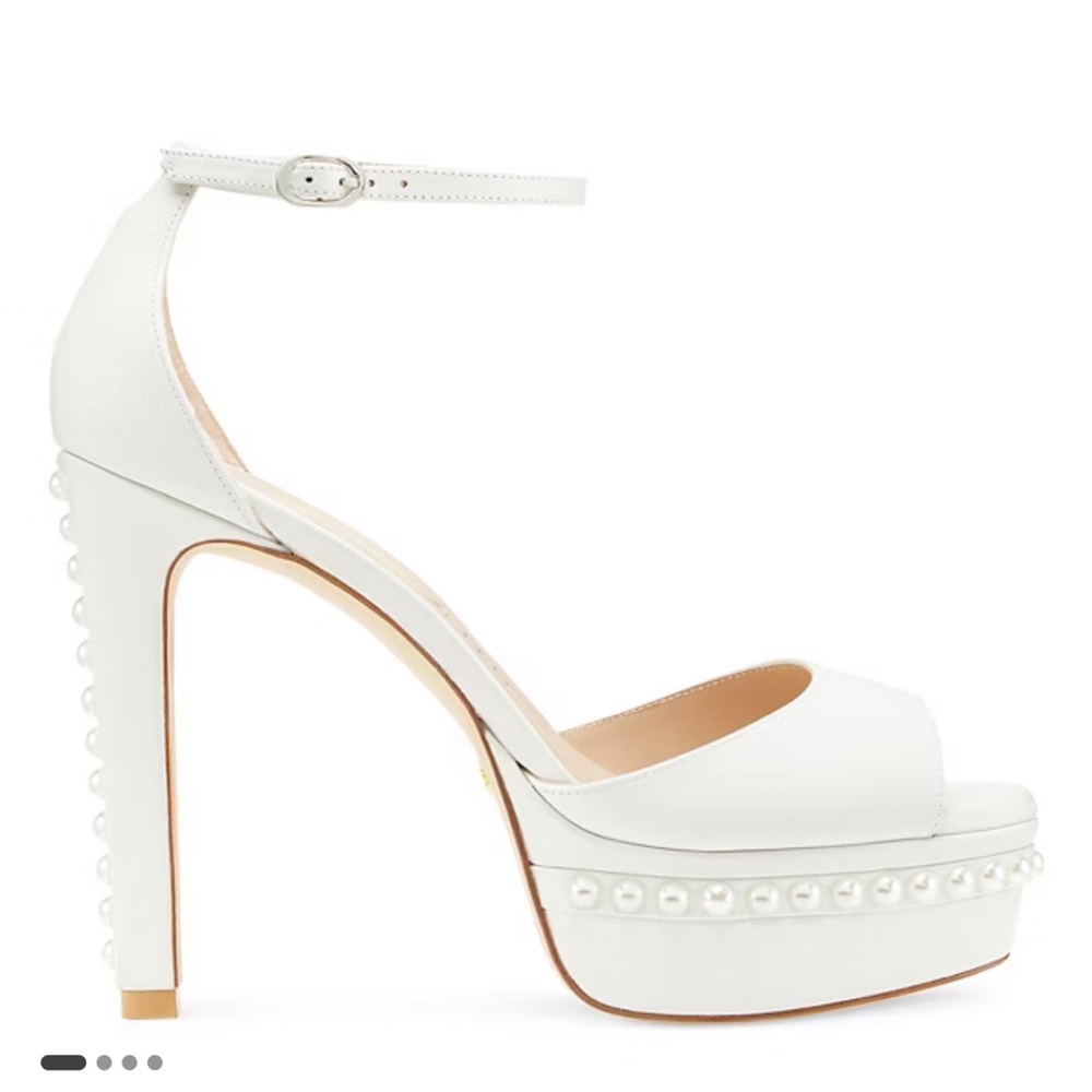 Stuart Weitzman Bridal Platform Sandals -DISCOPLATFORM PEARL WEDDING SHOES HEELS